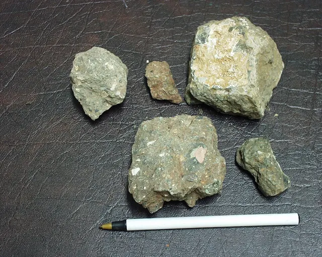 Kimberlite, Lake Ellen outcrop, Upper Peninsula (no diamond shown)