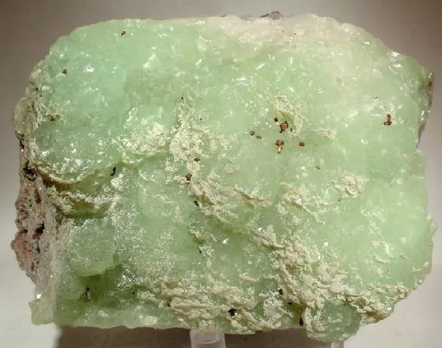 Prehnite with native copper, Keweenaw County