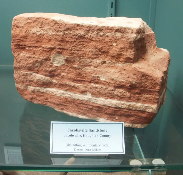 Jacobsville Sandstone from Jacobsville, Michigan, A. E. Seaman Mineral Museum