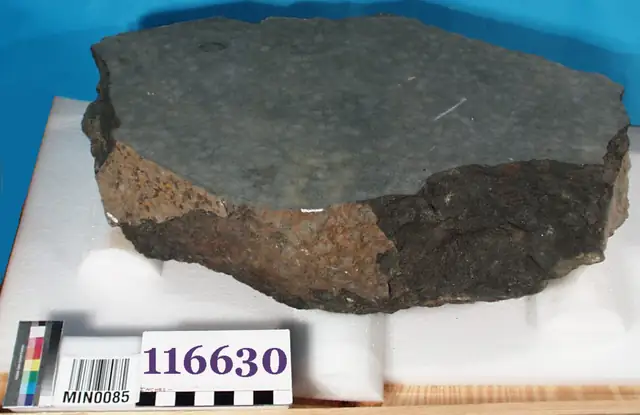 Ophite (ophitic basalt), Greenstone Flow, Keweenaw, Smithsonian specimen