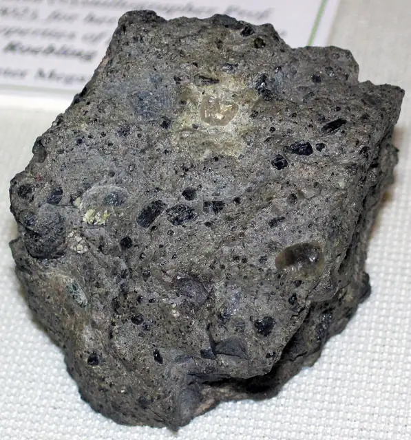 Diamond in kimberlite, Kimberley, South Africa, museum display (not a Michigan specimen)