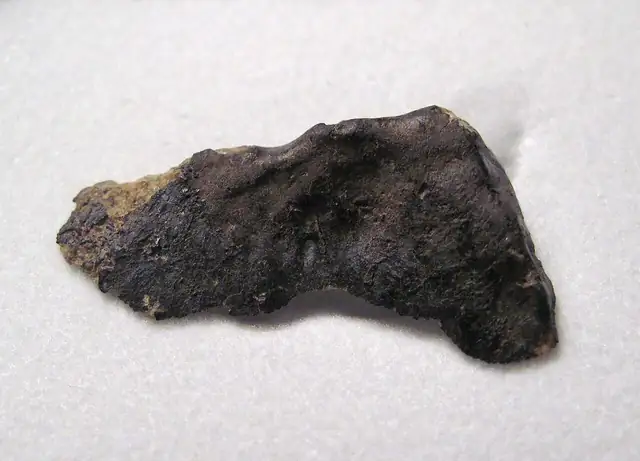 NWA 6927 meteorite from Northwest Africa, with black fusion crust (not a Michigan specimen)